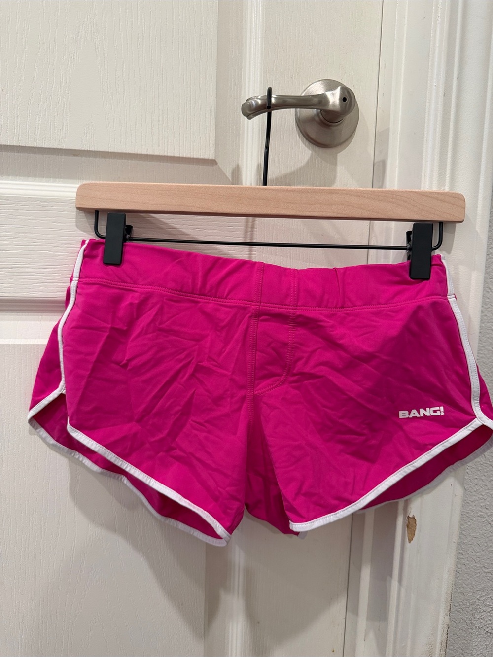 BANG! Men's Hot Pink Swim Trunks with White Trim